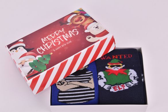 Носки мужские "Merry Christmas" в подарочной упаковке МАХРА (Арт. Y104/9) | 1 компл.