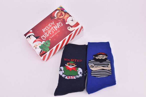 Носки мужские "Merry Christmas" в подарочной упаковке МАХРА (Арт. Y104/9) | 1 компл.