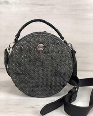 Стильна жіноча сумка Бріджит чорного кольору зі вставкою срібло (Арт. 32302) | 1 шт.