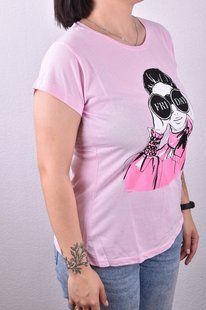 Футболка женская с рисунком "Cotton" (Арт. WJ036/4) | 4 шт.