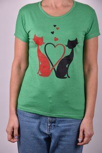 Футболка женская с рисунком "Cotton" (Арт. AR041/2) | 4 шт.