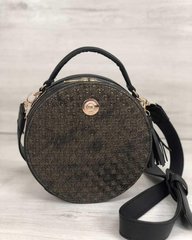 Стильная женская сумка Бриджит черного цвета со вставкой золото (Арт. 32305) | 1 шт.