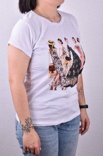 Жіноча футболка з малюнком "Cotton" (Арт. WJ048/2) | 4 шт.