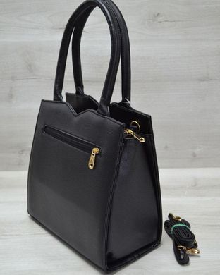 Класична жіноча сумка Трикутник чорного кольору з чорними блискітками (Арт. 31702) | 1 шт.