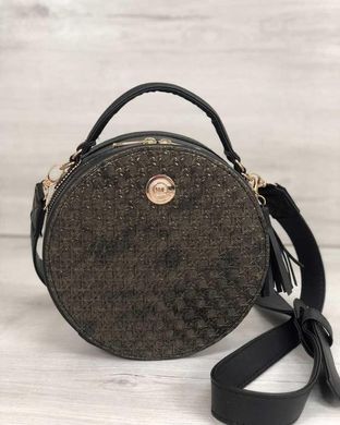 Стильна жіноча сумка Бріджит чорного кольору зі вставкою золото (Арт. 32305) | 1 шт.