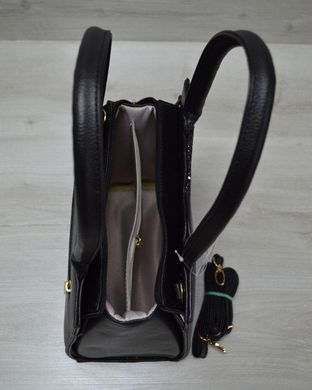 Класична жіноча сумка Трикутник чорного кольору з чорними блискітками (Арт. 31702) | 1 шт.