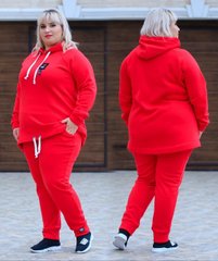 Спортивний костюм жіночий на флісі Батал (Арт. KL326/B/Red)