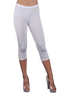 Капри женские однотонные "Viscose" (AT304/White) | 3 пары