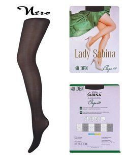 Колготки Lady Sabina 40 den Elegant Nero р.6 (LS40El6) | 5 штук.