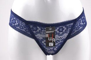 Трусики-стринги женские "Кружево" (Арт. VS101/Blue) | 6 шт.