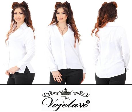 Жіноча блузка з подовженою спинкою (Арт. KL115/White)