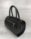 Жіноча сумка Маленький Саквояж чорного кольору зі вставкою чорний крокодил (Арт. 32004) | 1 шт.