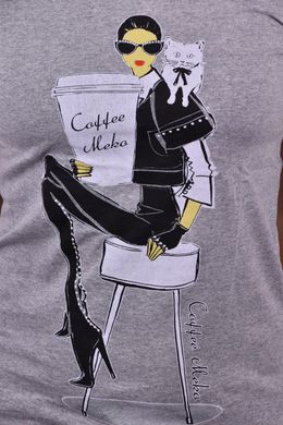Жіноча футболка з малюнком "Cotton" (Арт. WJ06/1) | 4 шт.