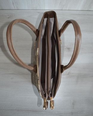 Классическая женская сумка "Две змейки" кофейного цвета (Арт. 11501) | 1 шт.