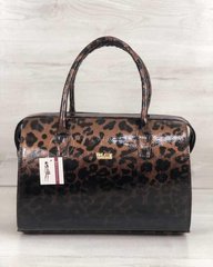 Каркасная женская сумка Саквояж лаковый леопард (Арт. 31137) | 1 шт.