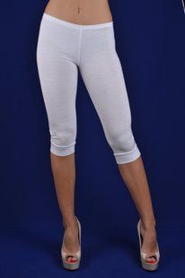 Капри женские однотонные "Viscose" (AT310/White) | 3 пары