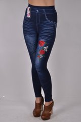 Женские лосины под джинс с вышивкой (Арт. A893) | 6 пар
