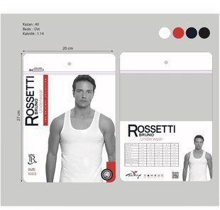 Майка мужская черная "ROSSETTI" (Арт. SA1003/White) | 5 шт.