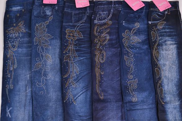 Лосины под джинс с стразами (A728) | 12 пар