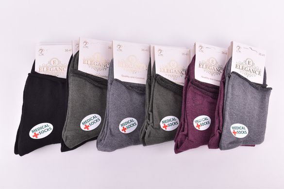 Шкарпетки жіночі з медичної гумкою COTTON (Арт. LC19-26) | 12 пар