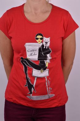 Жіноча футболка з малюнком "Cotton" (Арт. WJ06/5) | 4 шт.