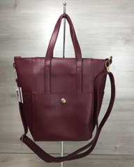 Молодежная женская сумка Милана с классическим ремнем бордового цвета (Арт. 54927) | 1 шт.