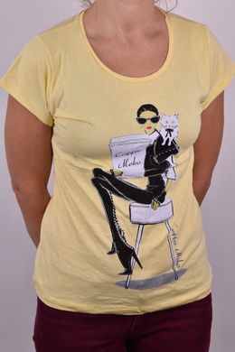 Жіноча футболка з малюнком "Cotton" (Арт. WJ06/6) | 4 шт.