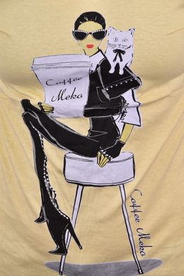 Жіноча футболка з малюнком "Cotton" (Арт. WJ06/6) | 4 шт.