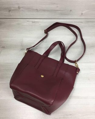 Молодежная женская сумка Милана с классическим ремнем бордового цвета (Арт. 54927) | 1 шт.