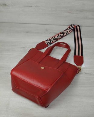 Молодежная женская сумка Милана с Ярким ремнем красного цвета (Арт. 54902) | 1 шт.