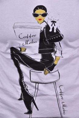 Жіноча футболка з малюнком "Cotton" (Арт. WJ06/7) | 4 шт.