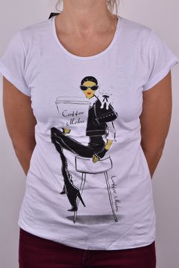 Жіноча футболка з малюнком "Cotton" (Арт. WJ06/7) | 4 шт.