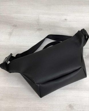 Жіноча сумка бананка чорного кольору (нікель) (Арт. 60924) | 1 шт.