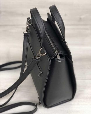Молодежный каркасный сумка-рюкзак черного цвета со вставкой серый (Арт. 44803) | 1 шт.