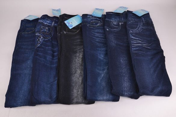 Женские лосины под джинс на МЕХУ р.44-48 (A906) | 6 пар