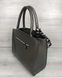 Класична жіноча сумка Бьянка кольору металік зі вставкою сірий лаковий крокодил (Арт. 10102) | 1