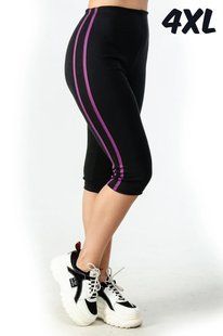 Бриджи хлопковые с цветной полоской (Арт. SK75/4XL/PURPLE) | 2 шт.
