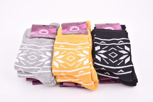 Шкарпетки жіночі з малюнком МАХРА бавовна (Арт. MEM32706) | 12 пар