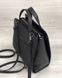 Молодежный каркасный сумка-рюкзак черного цвета со вставкой серый крокодил (Арт. 44804) | 1 шт.