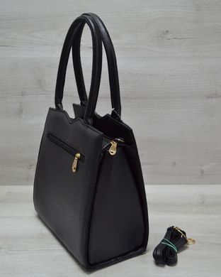 Класична жіноча сумка Трикутник чорного кольору з сірим крокодилом (Арт. 31705) | 1 шт.