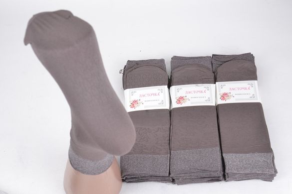 Шкарпетки капронові з вибитим візерунком сірий (C237/GR) | 10 пар