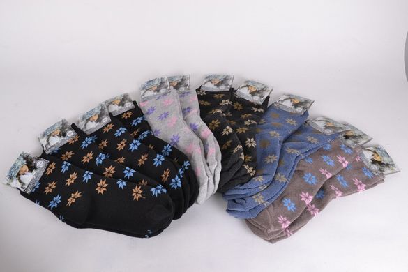 Жіночі теплі шкарпетки бавовна р.36-40 (PT051) | 12 шт.