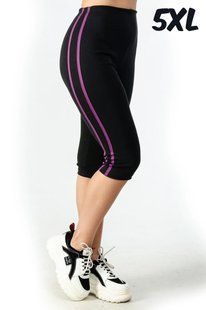 Бриджи хлопковые с цветной полоской (Арт. SK75/5XL/PURPLE) | 2 шт.