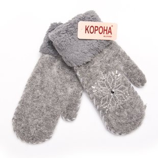 Варежки Женские "КОРОНА" Стразы (Арт. LK6202) | 12 пар