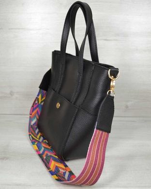 Молодіжна жіноча сумка Мілана з Яскравим ременем чорного кольору (Арт. 54904) | 1 шт.
