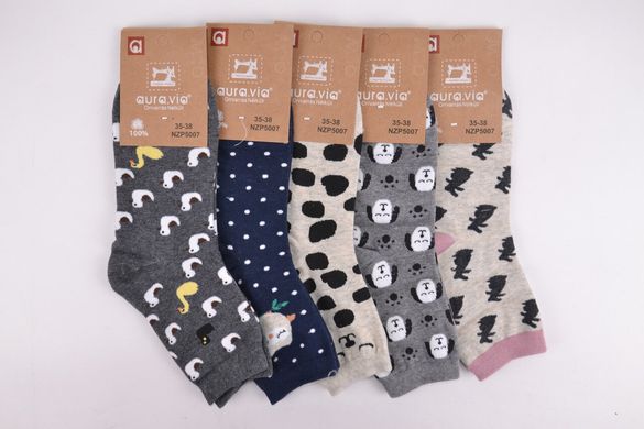 Жіночі шкарпетки з малюнком "Cotton" (Арт. NZP5007/35-38) | 5 пар
