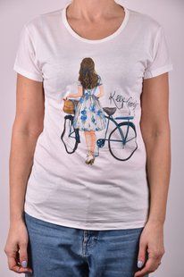 Футболка женская с рисунком "Cotton" (Арт. AR037/5) | 4 шт.
