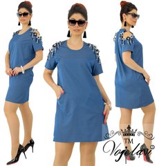 Женское Платье "Midi" с карманами (KL153/Blue)