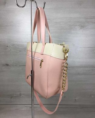 Женская сумка Дарина пудрового с бежевым цвета (Арт. 55510) | 1 шт.