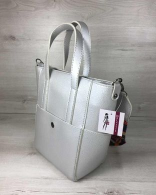 Молодіжна жіноча сумка Мілана з Яскравим ременем срібного кольору (Арт. 54911) | 1 шт.